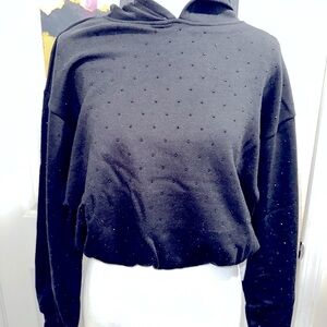 Madden girl black rhinestone pullover hoodie